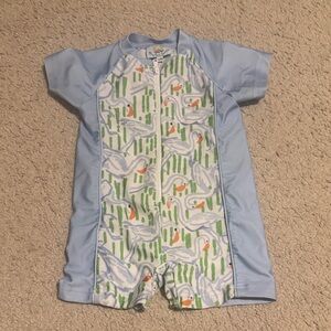 Busy Bee Smocks Flamingo One Piece Swimsuit